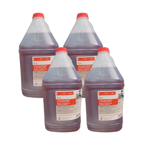 Slush Puppie  Sour Strawberry Slushy Syrup 5:1 Concentrate 135 oz/4L- Canadian Made