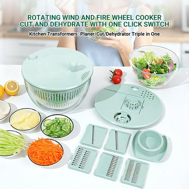 Cortador De Verduras Deshidratador manual giratorio para ensaladas y verduras con Rkxzt