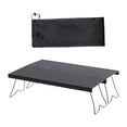 thumbnail image 3 of Mesa de campamento Mesa al aire libre Muebles de campamento estables plegables con bolsa de almacenamiento Aleación de aluminio portátil para patio, Negro, 3 of 8