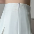 thumbnail image 5 of ZQUUVOU Women's High-Waist Skirt Slim Elastic Casual Pleated Frilly Mini Skirt White, 5 of 6