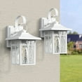 thumbnail image 5 of Maxax White Outdoor Wall Lights with Dusk to Dawn Sensor, 2-Pack Modern Porch Light Fixtures with Ripple Glass, Exterior Wall Sconces for Garage, Patio, and Entryway, 5 of 8