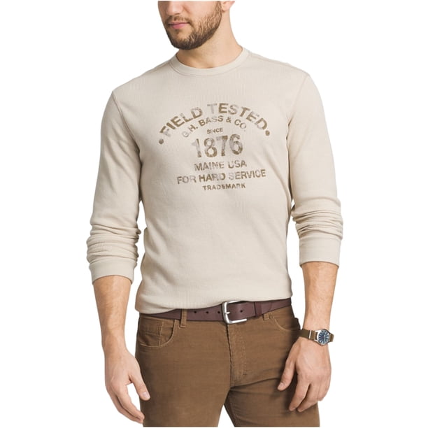 GH Bass & Co. Camiseta gr?fica t?rmica de manga larga para hombre, gris, peque?a G.H. Bass & Co. Camiseta gráfica