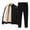 Black, variant on Men Track Suits 2 Piece Set Fall Winter Lined Outdoor Casual Stand Collar Jacket And Trousers Suit Set