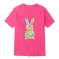 thumbnail image 4 of Tisuna Easter Short Sleeve T Shirt For Boys Girls Bunny Print Crew Neck Graphic Tee Soft Casual Teen Kids Festival Party Playwear Outfits Hot Pink Size 6-7 Years, 4 of 4