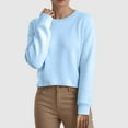 thumbnail image 2 of mgoYE Sweaters for Women Long Sleeve Lightweight Crewneck Soft Basic Knit Loose Fit Pullover Top Fall Trendy Outfits(Sky Blue,S), 2 of 4