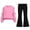 Hot Pink, variant on Ixbnca Girls 2PCS Outfits Bow Long Sleeve Sweatshirts Pull on Flare Pants Lounge Clothes Size 5-15 Years