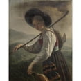 thumbnail image 2 of Cornelis Cels 15x18 Gold Ornate Wood Frame and Double Matted Museum Art Print Titled - Swiss Peasant Woman (1820 - 1821), 2 of 4