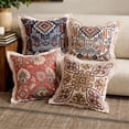 thumbnail image 4 of Fennco Styles Reversible Medallion Print Throw Pillow Cover 18" X 18" – Rust Boho Tribal Double-Side Decorative Accent Pillow Case for Sofa, Couch & Bed for Home Décor, 4 of 4