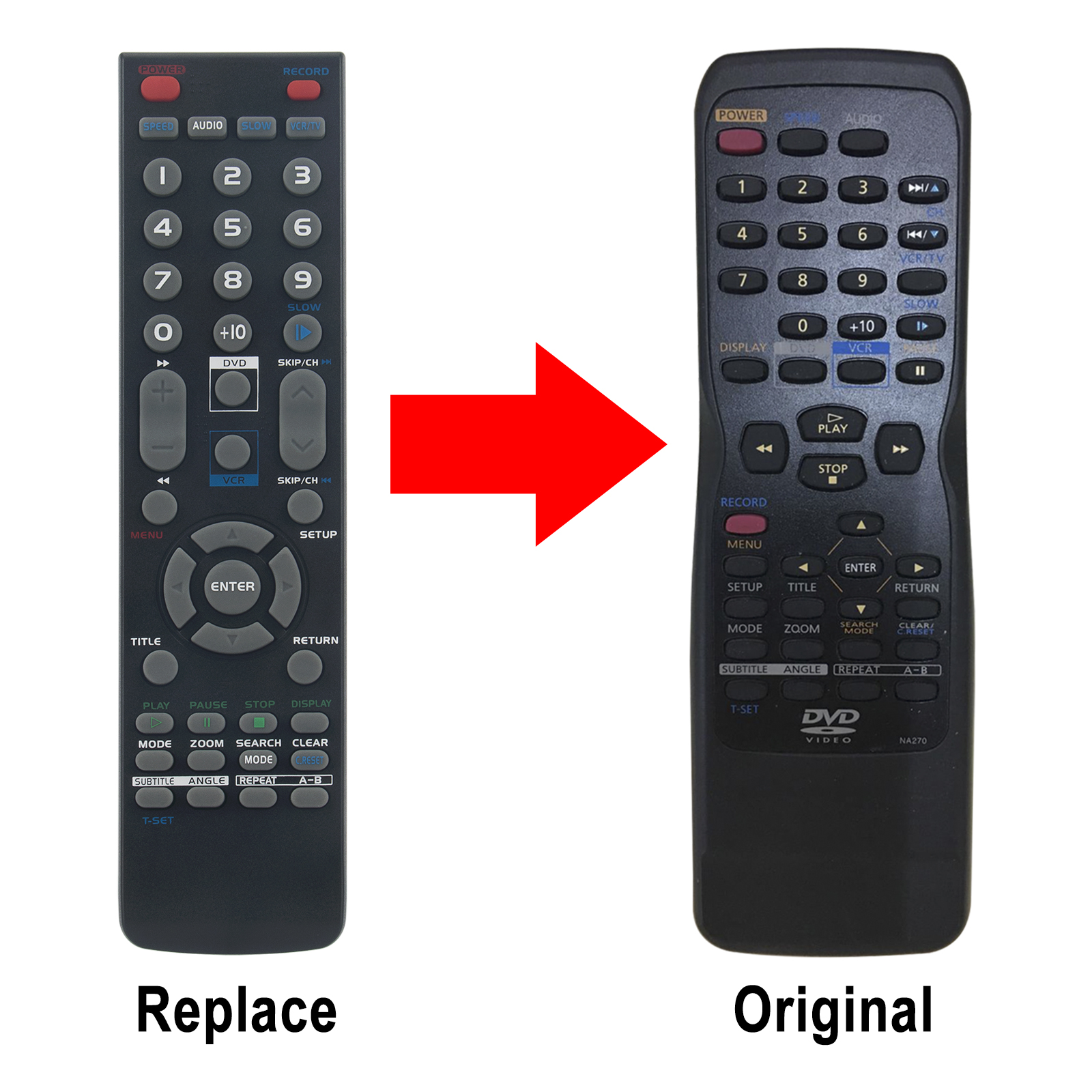 New NA270 Remote Control for Emerson Sylvania DVD/VHS Combo CDVC800D CWF803 SD753 WF803