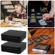 thumbnail image 4 of 2 cajas pequeñas de hojalata de metal con tapas para naipes, mini contenedores de almacenamiento decorativos para el hogar y los viajes, caja de almacenamiento de hojalata negra, 4 of 8