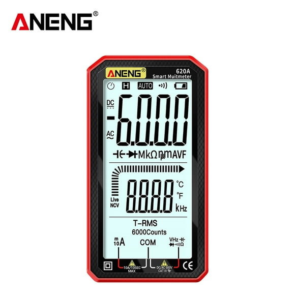 ANENG Multimètre Numérique ACDC à Écran LCD de 4,7 Pouces, Multimètre Ultraportable True-RMS, Testeur Multi-Rangée avec Ampère, Volt, Ohm, Capacité, Continuité, Fréquence, Diode, Tests, Testeur NCV pour