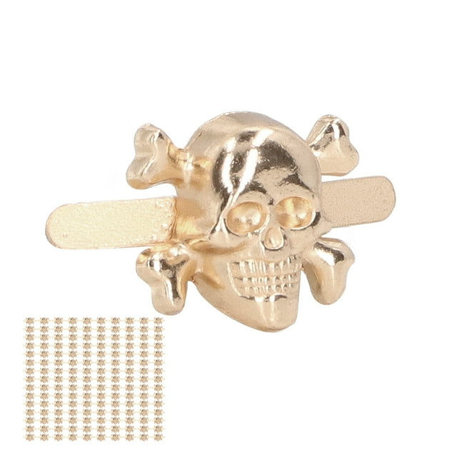 Skull Rivets, Surfaces Plating Treatment Skull Prong Stud Fashionable Corrosion Resistant Wide Applications Zinc Alloy 150Pcs Beautiful For Belts ANGGREK Oro