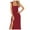 Red, variant on WENWU Women Tie Strap Square Neck Dress Elegant Slit Swing Midi Dresses Peach Casual Dress Petite Maxi Dress