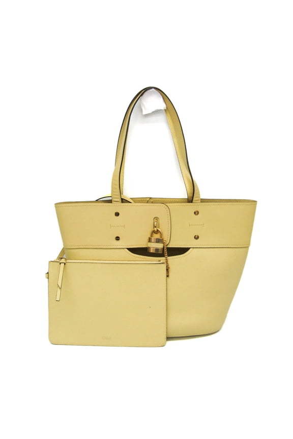 Pre-Owned Chlo Mylo Women's Leather Tote Bag Yellow