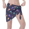 thumbnail image 2 of Wukai Sea Jellyfish Women’s Short Sarongs Beach Wrap Bikini Bottom Short Skirt Chiffon Scarf for Swimwear, 2 of 4