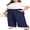 Navy Blue, variant on WUJINXIA Womens Plus Size High Waist Drawstring Wide Leg Palazzo Pants Casual Daily Trousers With Pockets 1X-5X