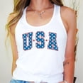 thumbnail image 3 of Bold USA Stars Tank Top for Women and Teens Patriotic 4th of July Sleeveless Shirt White Tank Top XX-Large, 3 of 6