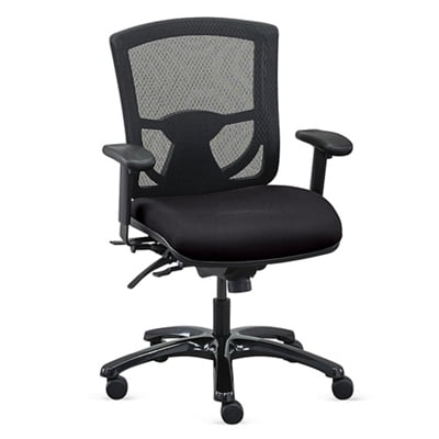 Overtime 24/7 Executive Mesh Back Chair with Black Fabric Seat Black Mesh Back Black Frame
