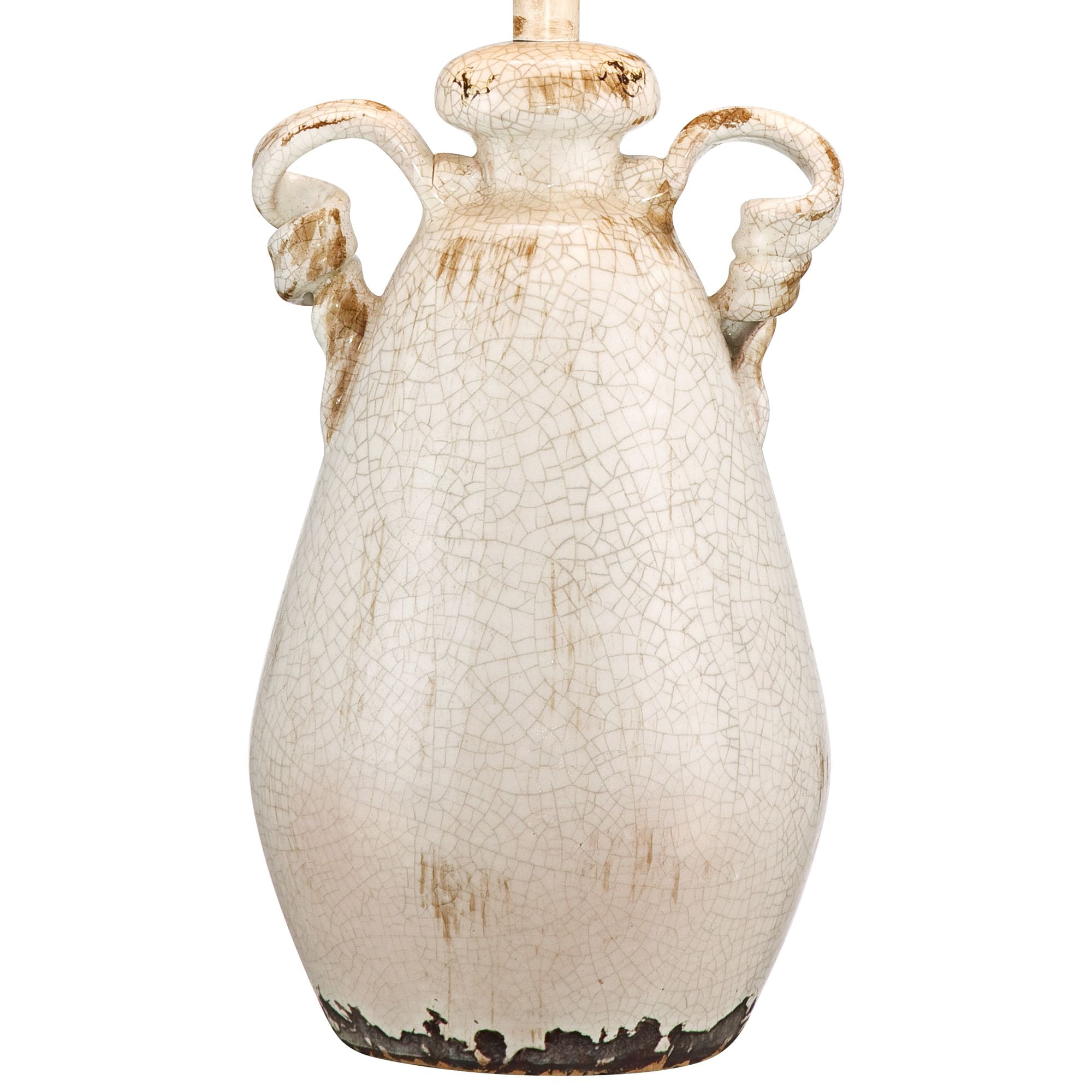 Regency Hill Rustic Country Cottage Table Lamps 29" Tall Set of 2 Crackled Ivory Glaze Ceramic Beige Bell Shade for Bedroom Living Room House Bedside