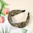 thumbnail image 6 of Unique Bargains 1 Pc Elegant Printed Knotted Headwrap for Women for Girls 6.69"x2.17" Brown, 6 of 6