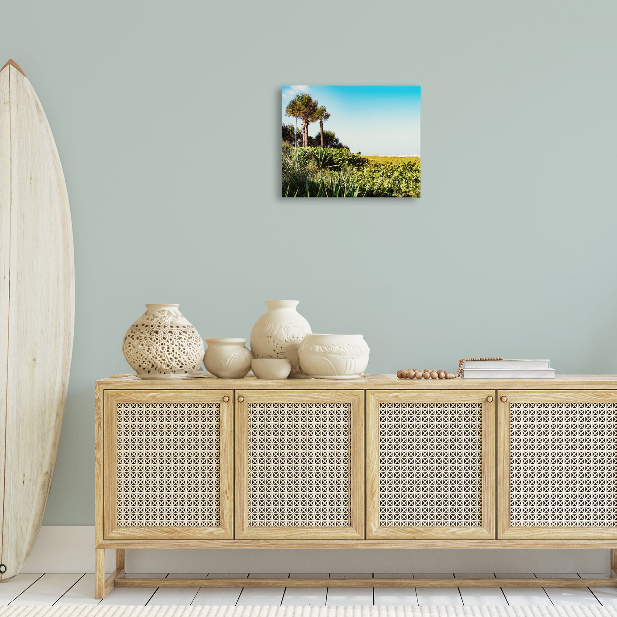 Stupell Industries Lush Tropical Shoreline Landscape Photography Gallery Wrapped Canvas Art Print Wall Art, 20 x 16