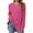 Rose Red, variant on Women Crew Neck Casual Tunic Tops Rose Red S