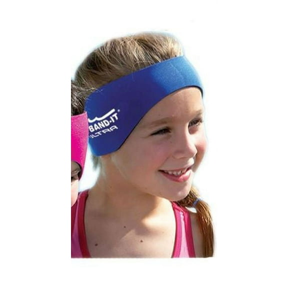 Ear Band-It Head Band w/Ear Plugs, Blue, Large