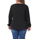 thumbnail image 3 of Blusas de mujer de talla grande Agnes Orinda para trabajo, oficina, con pliegues, de manga larga, escote en V, 3X, negras, 3 of 5