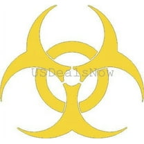 (2) Biohazard Hazardous Waste Halloween Vinyl Decal Car Window Stickers YELLOW