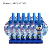 Soniccs Party Supplies Boys Birthday Party Decoration Tablecloth Banner Balloon Cake Topper Spiral Straws Kids Gifts Baby Shower