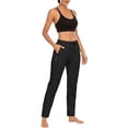 thumbnail image 6 of Oksale Travel Pants for Women On Plane Plus Size Golf Pants with Zipper Pockets Casual Drawstring Elastic Waisted Pants Active Outdoor, 6 of 9