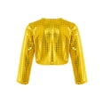 thumbnail image 2 of iiniim Kids Girls Boys Shinny Long Sleeve Dance Crop Tops Sequin Athletic Shirts Tee Dancewear, 2 of 7