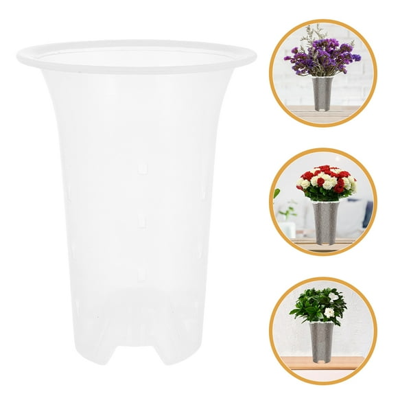OULII 8Pcs White Orchid Pots for Houseplant Pot with Extra Large Size and Drainage 15.0X15.0X20.8in