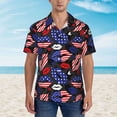 thumbnail image 2 of Fotbe American With Lips Camisa Hawaiana para Hombre Unisex – Camisa Casual de Verano con Botones de Manga Corta de Algodón y Lino,Medium, 2 of 7