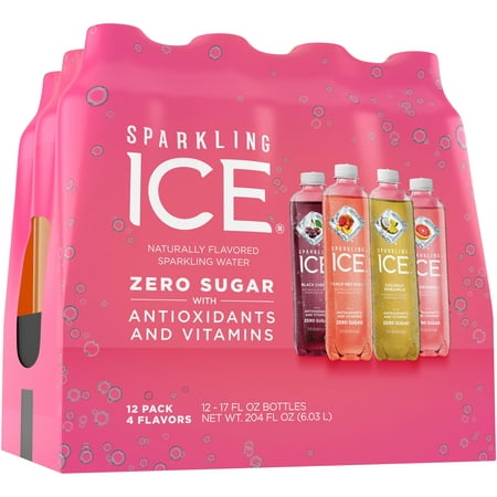 Sparkling Ice® Variety Pack, 17 Fl Oz, 12 Count (Black Cherry, Peach Nectarine, Coconut Pineapple, Pink