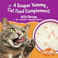 thumbnail image 3 of Purina Friskies Grain Free Lickable Cat Food Toppers Lil’ Soups with Shrimp in a Velvety Chicken Broth, 1.2 oz Cups, 3 of 10