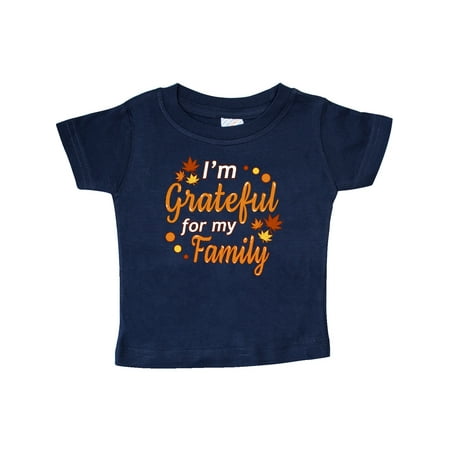 

Inktastic I m Grateful for my Family in Orange with Fall Leaves Gift Baby Boy or Baby Girl T-Shirt