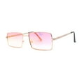 thumbnail image 4 of Mens Simple Classy Slim Rectangle Metal Rim Sunglasses Gold Pink, 4 of 4