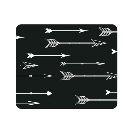 UPC: 0731969591260 | OTM Prints Black Mouse Pad  Flying Arrows White