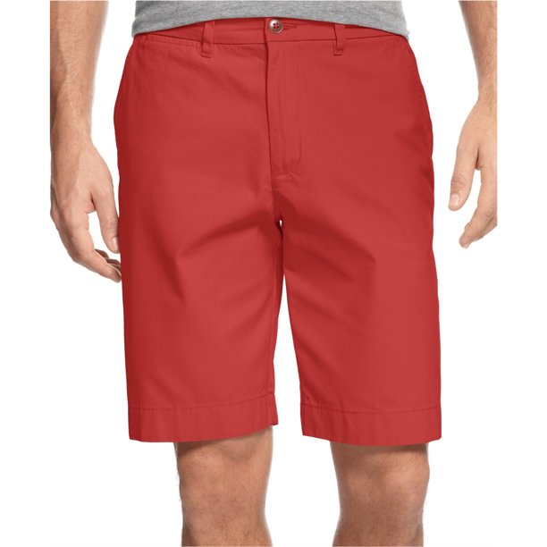 Tommy Hilfiger Mens Big & Tall Casual Chino Shorts, Rojo, 48