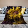 thumbnail image 2 of Shiartex Yellow Chrysanthemum Print Blanket for All Seasons - Lightweight Flannel Blanket with Excellent Hand Feel - Perfect Gift for All Occasions - Multi-Functional and Easy Care Blanket 40x50in, 2 of 6