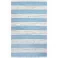 thumbnail image 7 of SAFAVIEH Montauk Cainneach Striped Cotton Area Rug, Ivory/Turquoise, 2'3" x 3'9", 7 of 7