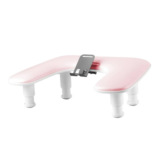 Reposabrazos para uñas, soporte para manos con soporte para teléfono móvil, reposabrazos profesional Rosa