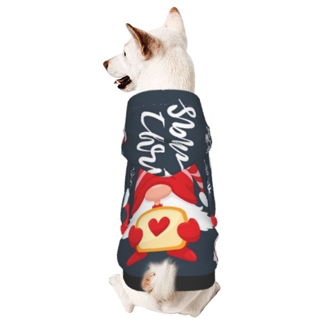 Fotbe Cute Christmas Gnomes (2) Sudadera con Estampado para Perros Pequeños – Suéter con Capucha para Mascotas, Tela Suave de Forro Polar con Bolsillo-Large