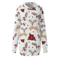 thumbnail image 4 of Lilgiuy Women Casual Loose Long Sleeve Printing Drawstring Hooded Dress White Fall Dresses for 2022 Spring Winter, 4 of 5