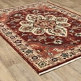 thumbnail image 4 of HomeRoots 509240 2 x 3 ft. Red Ivory Orange & Blue Oriental Power Loom Stain Resistant Rectangle Area Rug with Fringe, 4 of 8