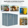 thumbnail image 4 of IMagacFun 4x8 Resin Outdoor Storage Shed Waterproof Tool Shed Heavy Duty Plastic Shed with Floor and Window for Garden Patio Backyard Gray, 4 of 9
