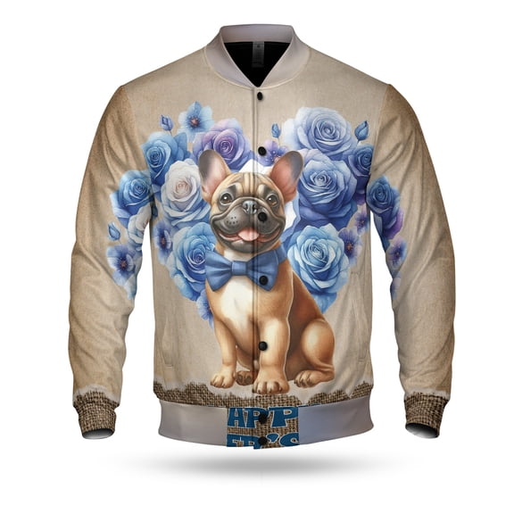 French Bulldog Proud Dad Happy Father's Day All Over Print 3D Baseball Jacket Dog Lover Gifts Bomber Jacket Softball - 02008