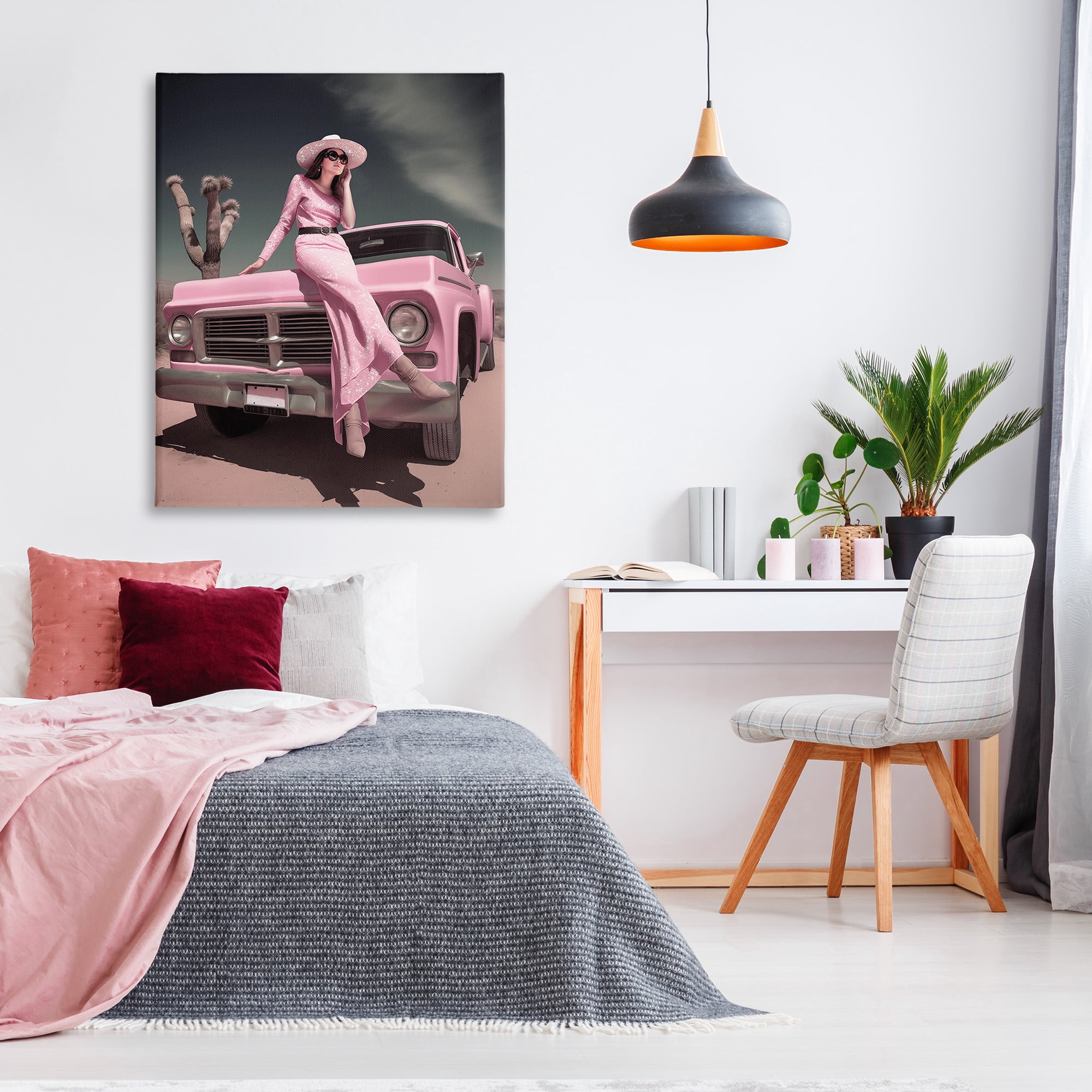 Stupell Industries Glam Woman in Desert Transportation Photography Gallery Wrapped Canvas Art Print Wall Art, 36 x 48