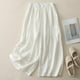thumbnail image 1 of WILLBEST Pantalones Casuales Para Mujer: Elegantes Pantalones Anchos de Cintura Alta, Holgados, de Lino Fino, Ideales Para Cualquier Ocasión y Viaje. Pantalones de Verano Cómodos y A La Moda., 1 of 3